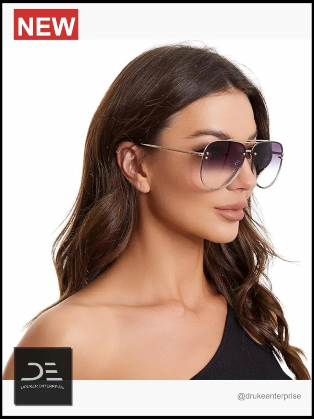 Oversized Aviator Sunglasses Women Retro Y2K UV Protection VF2203